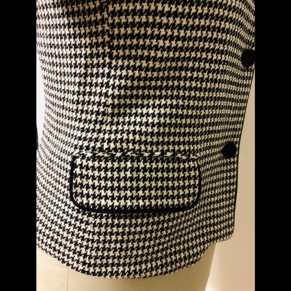 TALBOTS Houndstooth Blazer size 10 Workwear Classic 66%Worsted Wool and 34%Rayon - Picture 5 of 11